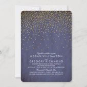  Goud Confetti Navy Bruiloft Kaart (Voorkant)