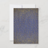Goud Confetti Navy Bruiloft RSVP Kaarten Kaartje (Achterkant)
