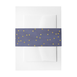  Goud Confetti Navy Bruiloft Uitnodigingen Wikkel