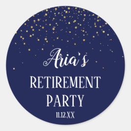 Goud Confetti op marineblauw envelop Ronde Sticker