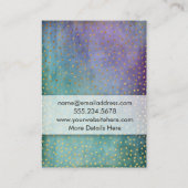 Goud Confetti over Paarse en Blauwgroen golfstruct Visitekaartje (Achterkant)