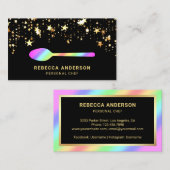 Goud Confetti Regenboogspoon Catering Persoonlijke Visitekaartje (Voorkant / Achterkant)