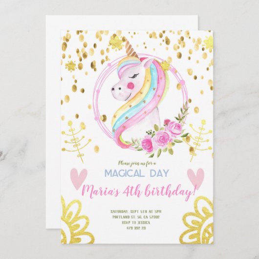 Goud Confetti Regenboogvlinder Kaart (Voorkant / Achterkant)