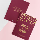 Goud Confetti Rood Kerstmis Vrolijk en helder Feestdagenkaart