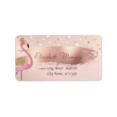 Goud Confetti, Roos goudpenseel Roze ontvlamming Etiket (Voorkant)