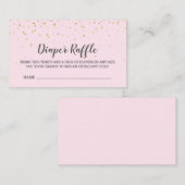 Goud Confetti Roze Baby shower Informatiekaartje (Voorkant / Achterkant)