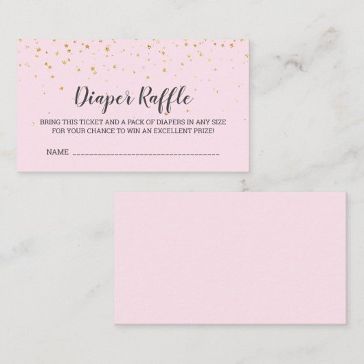 Goud Confetti Roze Baby shower Informatiekaartje (Voorkant / Achterkant)