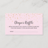 Goud Confetti Roze Baby shower Informatiekaartje (Voorkant)