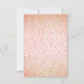 Goud Confetti Roze Bruiloft RSVP Kaarten (Achterkant)