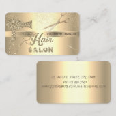 Goud Confetti, schaar, haardroger Visitekaartje (Voorkant / Achterkant)