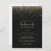 Goud Confetti Script bruidsmeisjes Luncheon Shower Kaart (Voorkant)