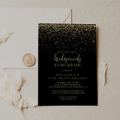 Goud Confetti Script bruidsmeisjes Luncheon Shower Kaart
