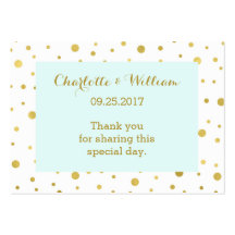 Goud Confetti Sky Blue bruiloft gunst Labels