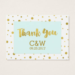 Goud Confetti Sky Blue bruiloft gunst Labels Visitekaartjes