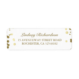 Goud Confetti wit Elegant Bruiloft Etiket