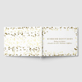 Goud Confetti wit Elegant Bruiloft Gastenboek (Volledig)