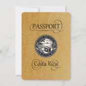 Goud Costa Rica paspoort Save The Date (Voorkant)