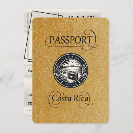 Goud Costa Rica paspoort Save The Date