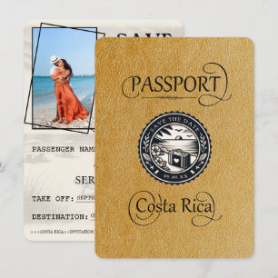 Goud Costa Rica paspoort Save The Date