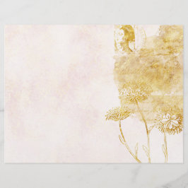 Goud & Crème Bloemen Scrapbook Papier