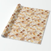 Goud Crème Bruine Munt Cirkels Cadeaupapier (Uitgerold)