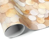 Goud Crème Bruine Munt Cirkels Cadeaupapier (Rol Hoek)