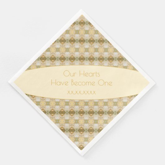 Goud crème en groen met grijs servet (Hoek)