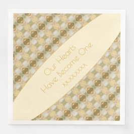 Goud crème en groen met grijs servet