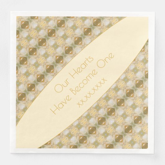 Goud crème en groen met grijs servet (Voorkant)