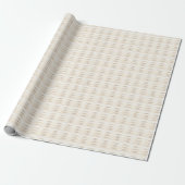 Goud Crème Strepen Patroon Kerstmis Cadeaupapier (Uitgerold)