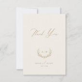 Goud & Crème Trouwdag Dank u Flat Note Kaart (Voorkant)