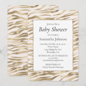 Goud Crème Zebraprint Kaart (Voorkant / Achterkant)