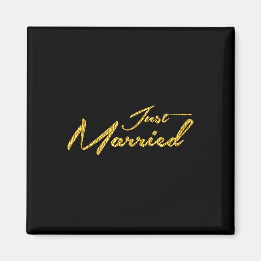 Goud Cursief Net Getrouwd Trouwcadeau Bruid Bruide Magneet (Voorkant)