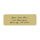 Goud Damask elegant script Etiket (Voorkant)