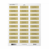 Goud Damask elegant script Etiket (Full Sheet)