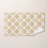 Goud  damast patroon op wit bad handdoek (Handdoek)