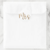 Goud DAME. Typografie Bruiloft Bruidsfeest Bruid Ronde Sticker (Tas)