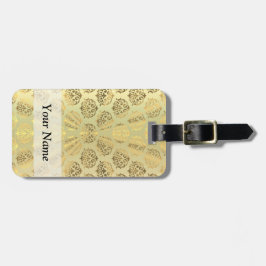 Goud damppatroon bagagelabel