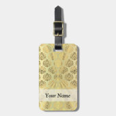 Goud damppatroon bagagelabel (Voorkant verticaal)