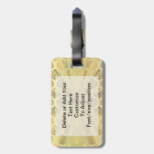 Goud damppatroon bagagelabel (Achterkant verticaal)
