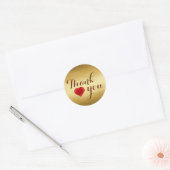 Goud, Dank je, Aangepast Ronde Sticker (Envelop)