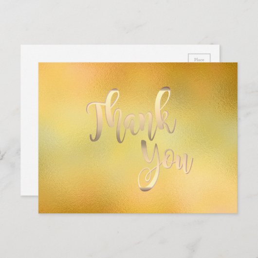 Goud Dank je Glass Glitter Clean Briefkaart (Voorkant / Achterkant)