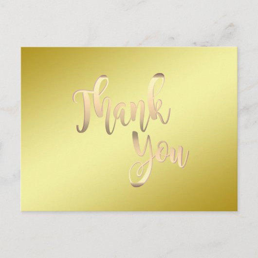 Goud Dank je Metaal Glitter Clean Briefkaart (Voorkant)