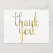 Goud dank u briefkaarten, folie briefkaart (Voorkant)
