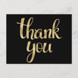 Goud dank u briefkaarten, folie lettertype briefkaart