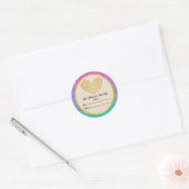 Goud Dank u Roze Paarse Blauwe Glitter achtergrond Ronde Sticker (Envelop)