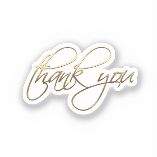 Goud Dank u Sticker (Voorkant)