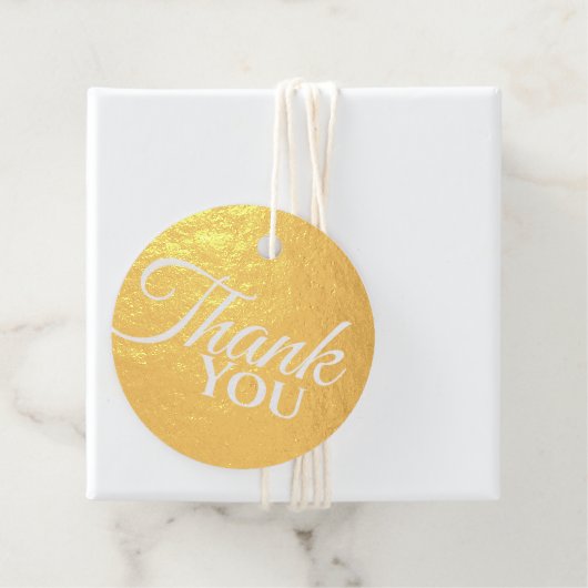 Goud dank u voor eenvoudige, minimalistische goude bedankjes labels (Met doos)