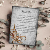 Goud dat is gebrand op Antiek parchyweddenschappen Bedankkaart