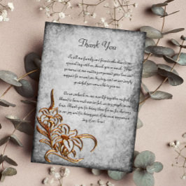 Goud dat is gebrand op Antiek parchyweddenschappen Bedankkaart